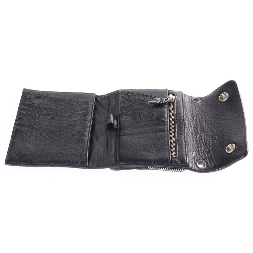CHROME HEARTS(クロムハーツ) BIG SPOON WALLET ビッグスプーン クロスボタン レザー財布 ウォレット ブラック