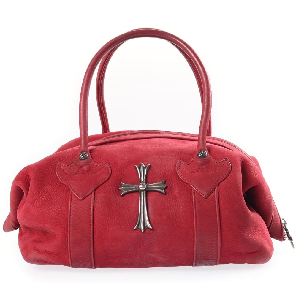 CHROME HEARTS(クロムハーツ) MONICA BAG モニカ ラージCHクロス レザー ハンドバッグ レッド レディース