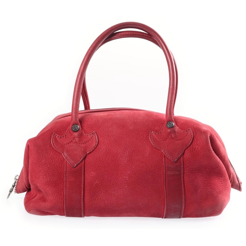 CHROME HEARTS(クロムハーツ) MONICA BAG モニカ ラージCHクロス レザー ハンドバッグ レッド レディース