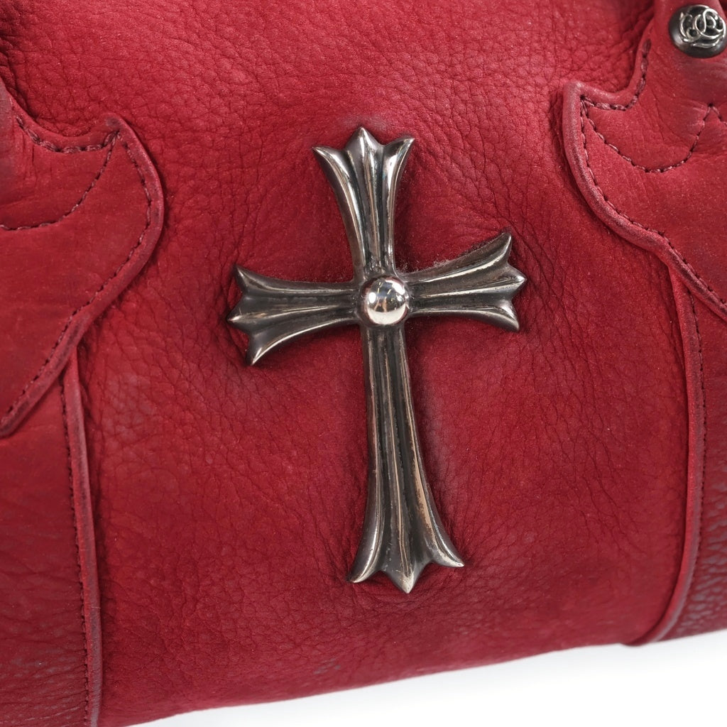 CHROME HEARTS(クロムハーツ) MONICA BAG モニカ ラージCHクロス レザー ハンドバッグ レッド レディース