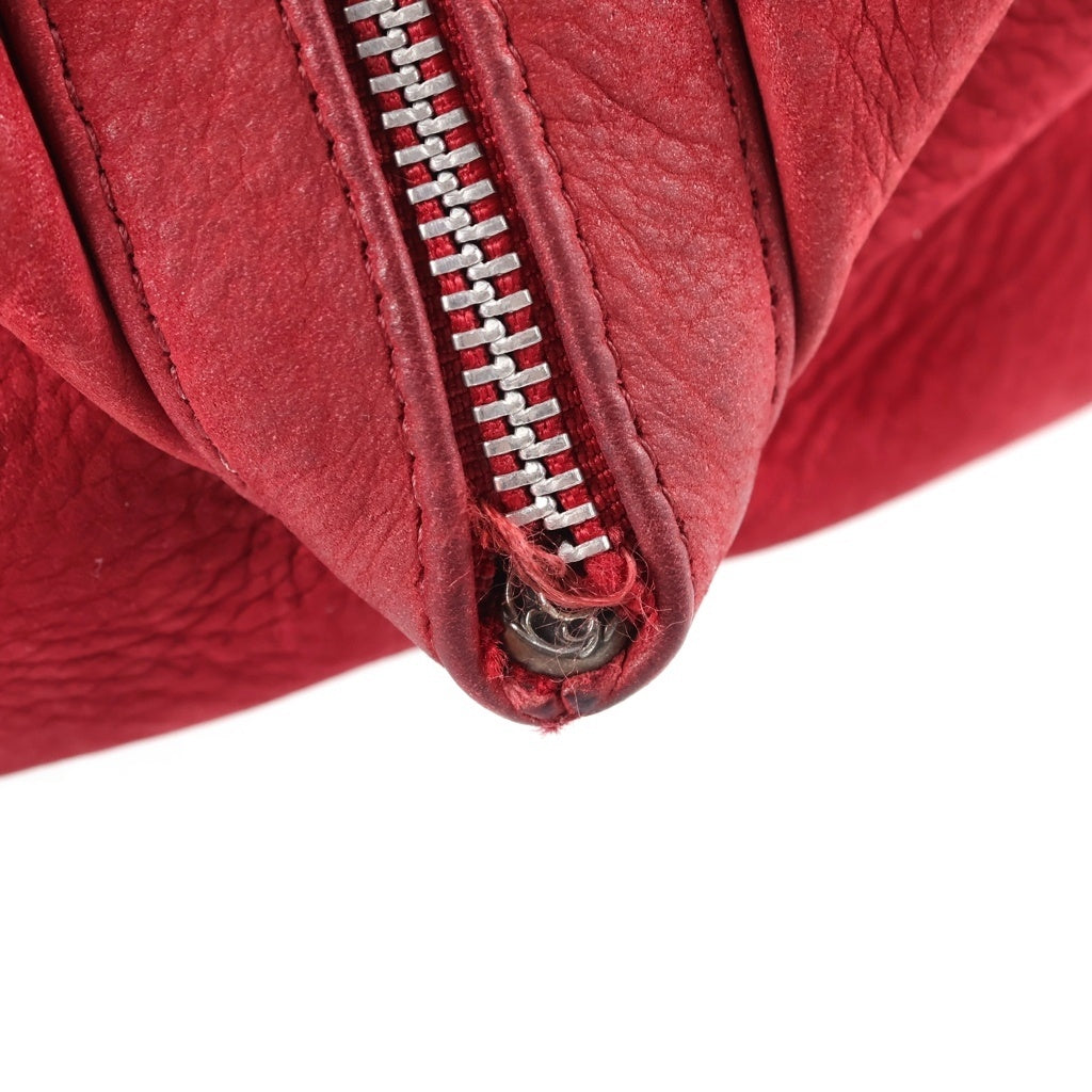 CHROME HEARTS(クロムハーツ) MONICA BAG モニカ ラージCHクロス レザー ハンドバッグ レッド レディース