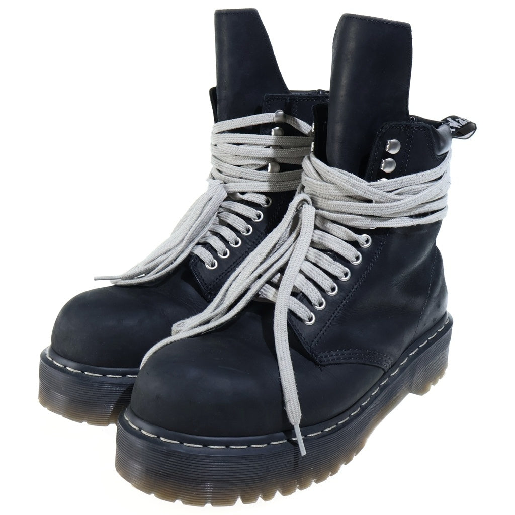 Rick Owens(リックオウエンス) × Dr.Martens STEEL TOE QUAD ドクターマーチン クワッド ソール スチールトゥ サイドジップ レザーブーツ ブラック