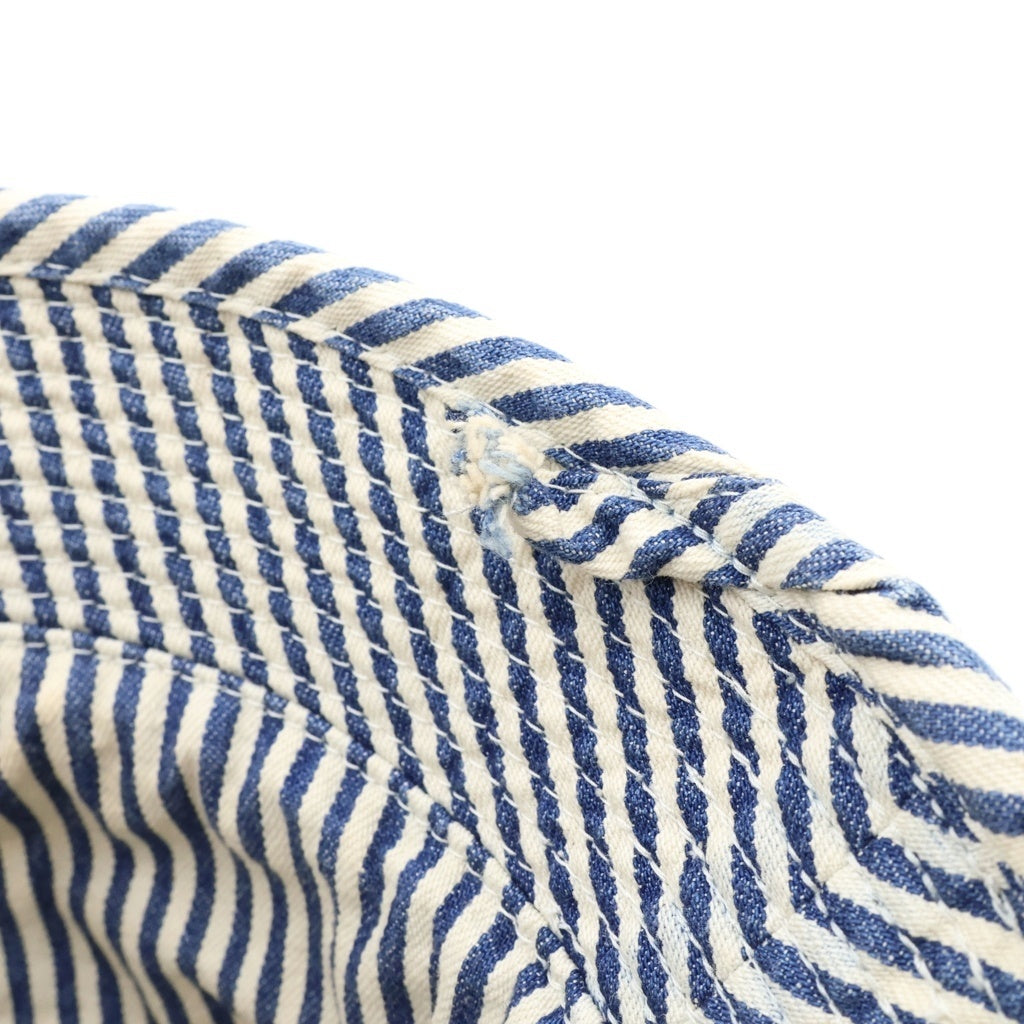 KAPITAL(キャピタル) Hickory Laundry Hat 10ozヒッコリー ランドリーHAT ストライプ柄 バケットハット 帽子 インディゴ/ホワイト EK-1838XH レディース