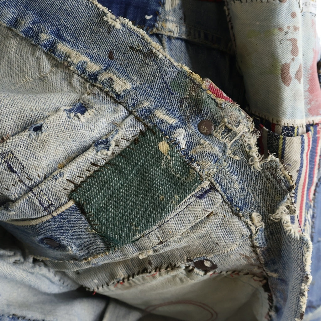 Levi's(リーバイス) 50s~ VINTAGE 507XX PATCHWORK DENIM JACKET パッチワーク ペイント加工 ハギ付き デニムジャケット インディゴ/マルチ