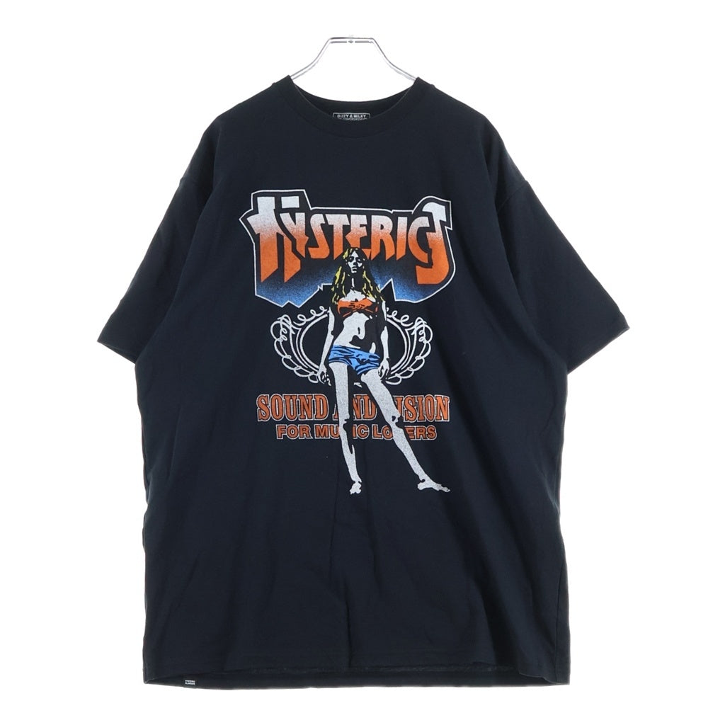 HYSTERIC GLAMOUR(ヒステリックグラマー) BAD ASS MAMA TOUR グラフィックプリント クルーネック 半袖Tシャツ カットソー ブラック 02261CT04