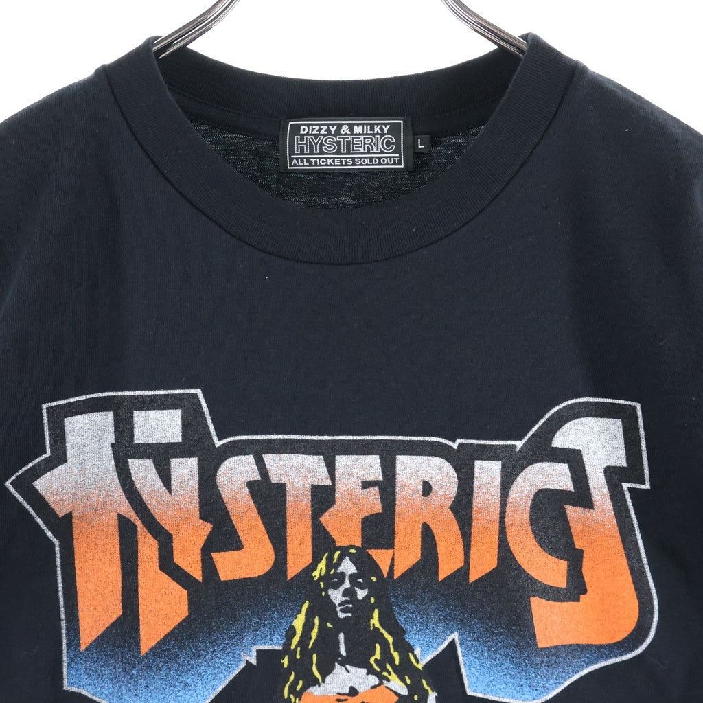 HYSTERIC GLAMOUR(ヒステリックグラマー) BAD ASS MAMA TOUR グラフィックプリント クルーネック 半袖Tシャツ カットソー ブラック 02261CT04