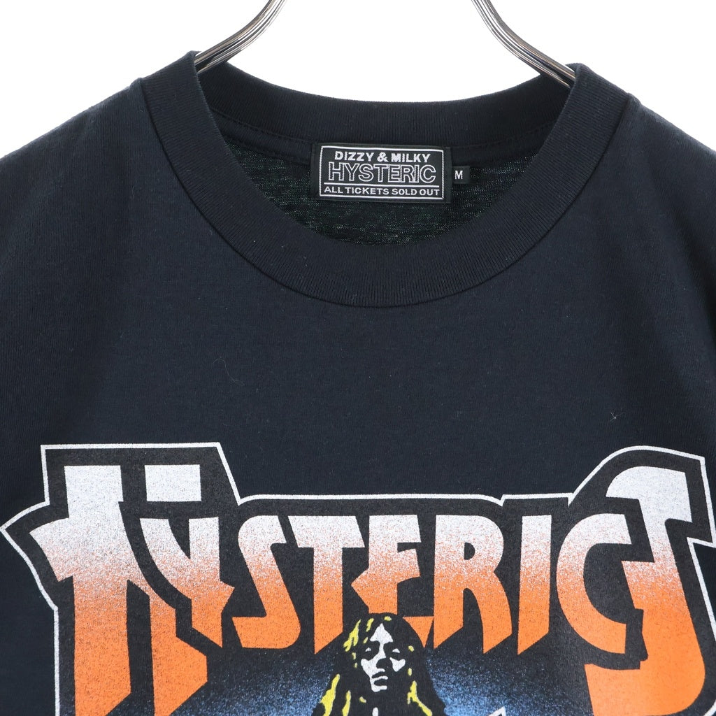 HYSTERIC GLAMOUR(ヒステリックグラマー) BAD ASS MAMA TOUR グラフィックプリント クルーネック 半袖Tシャツ カットソー ブラック 02261CT04