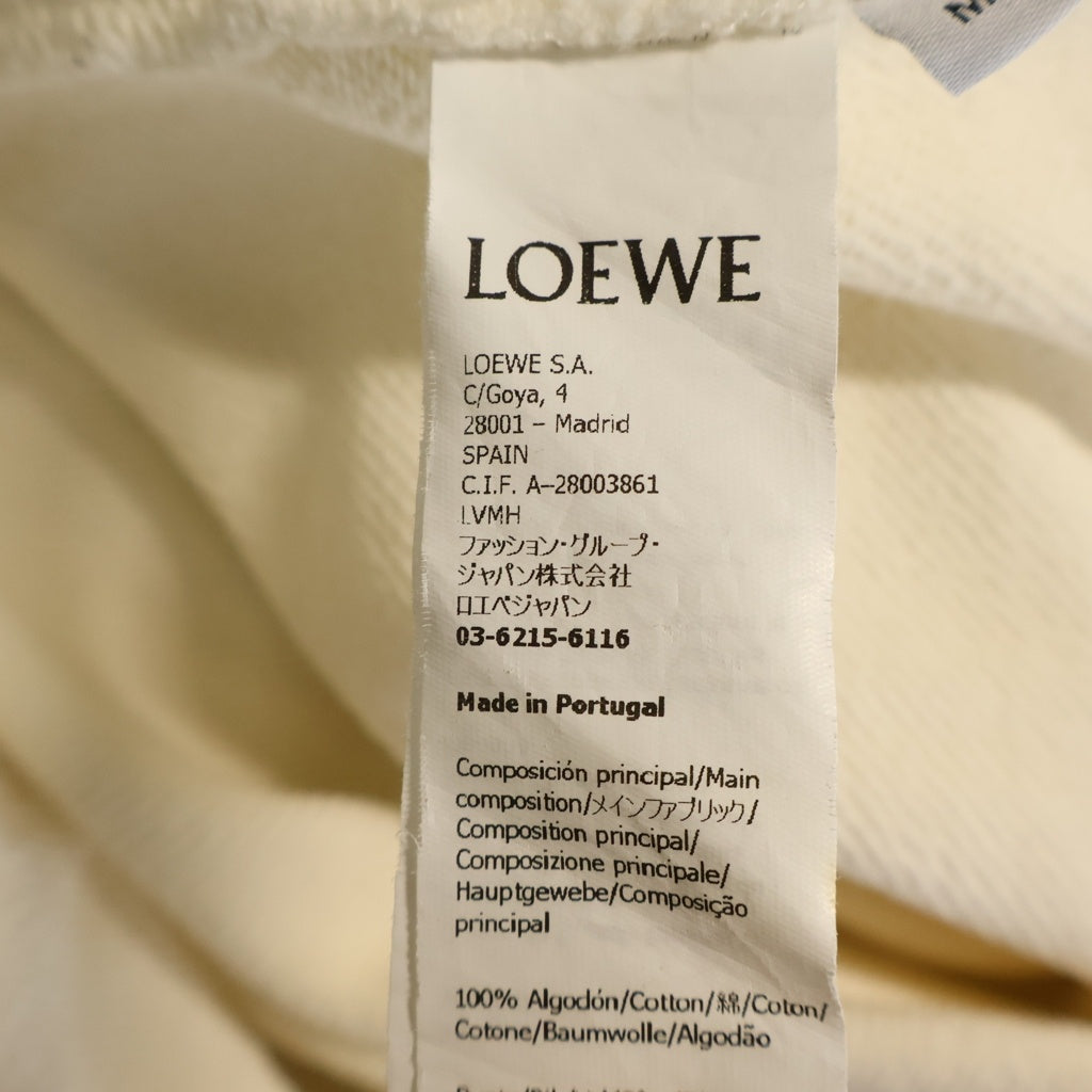 LOEWE(ロエベ) Anagram Leather Patch Hoodie アナグラム レザーパッチ プルオーバーパーカー フーディー アイボリー H526Y25X15