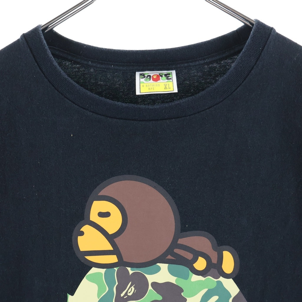 A BATHING APE(アベイシングエイプ) Abc Camo Milo On Big Ape Tee カモミロオン ビックプリント クルーネック 半袖Tシャツ カットソー ブラック 2L30-110-002