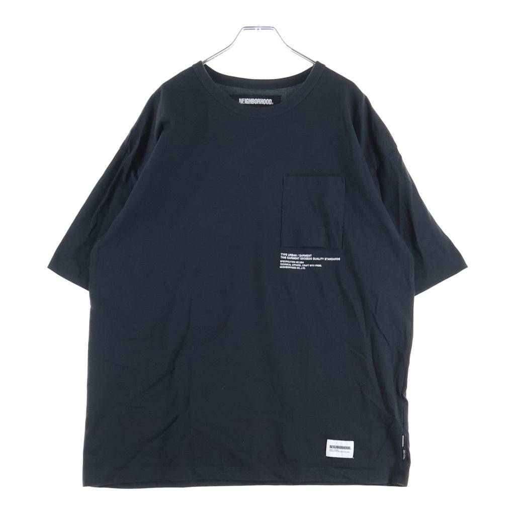 NEIGHBORHOOD(ネイバーフッド) 25SS SHELTECH CREWNECK-P SS 1ポケット クルーネック 半袖Tシャツ カットソー ブラック 251BWNH-CSM01