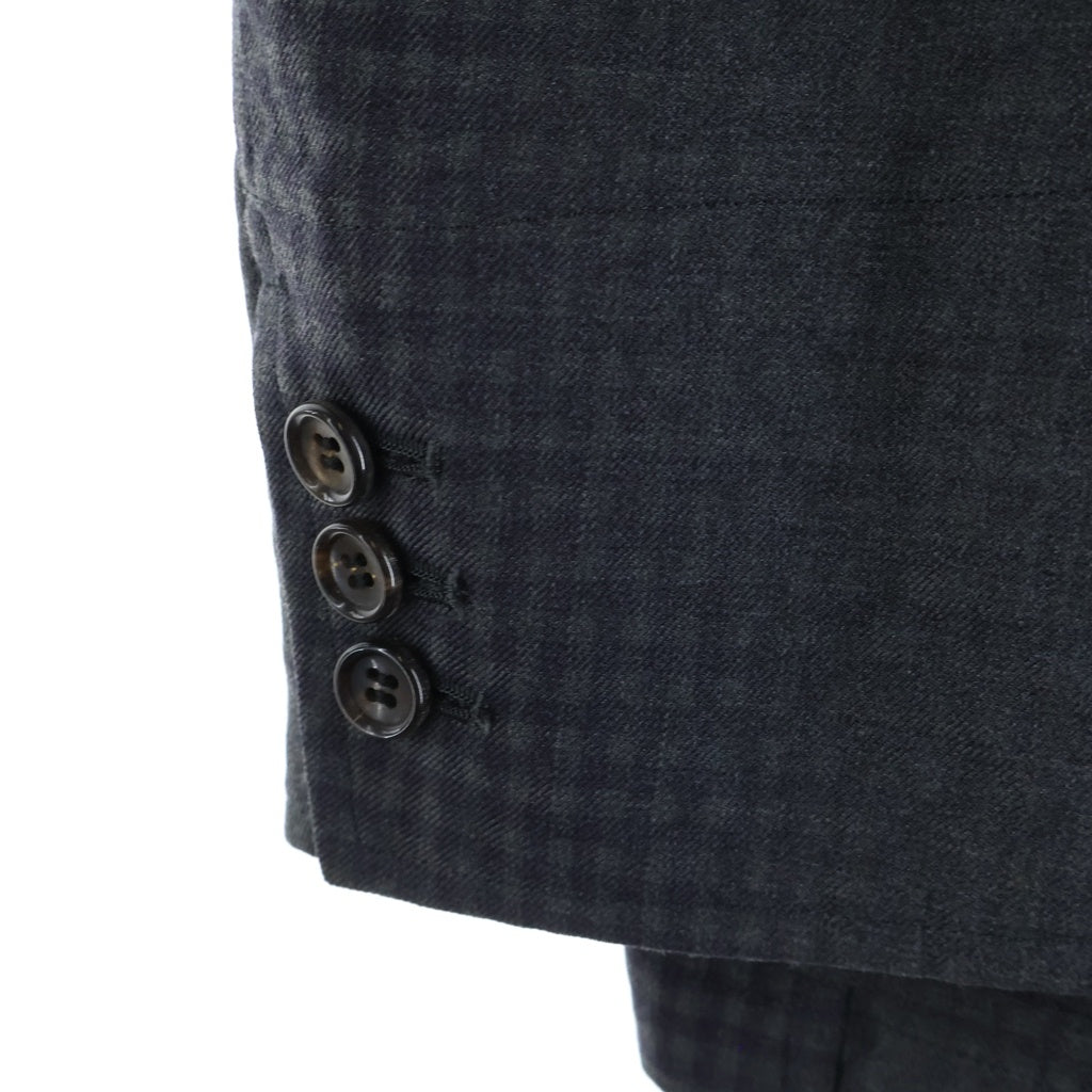 COMME des GARCONS HOMME(コムデギャルソンオム) 98AW 田中オム チェック柄 ノッチドラペル 3B シングルテーラードジャケット グレー AD1998 HJ-04006M