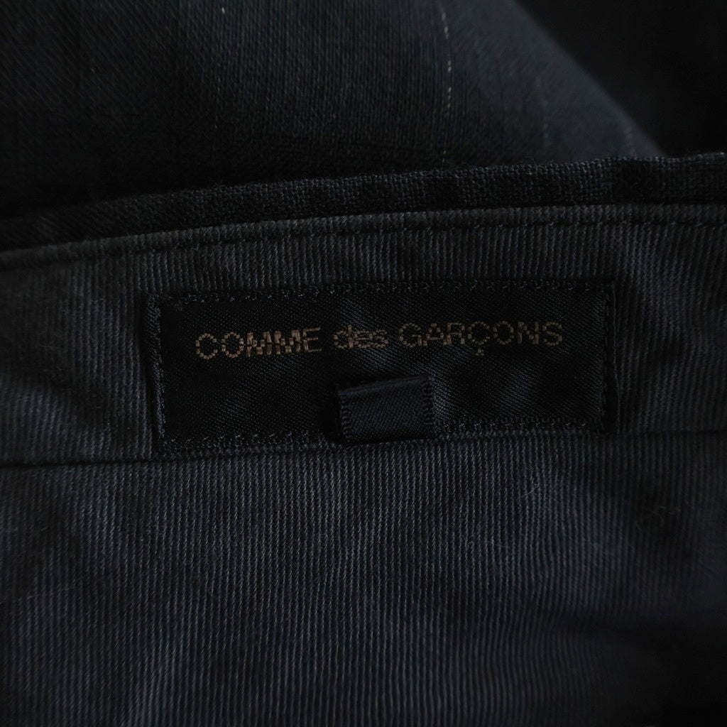 COMME des GARCONS HOMME(コムデギャルソンオム) 02SS 田中オム ストライプ柄 ジップアップ スラックスパンツ ブラック AD2001 HE-P030