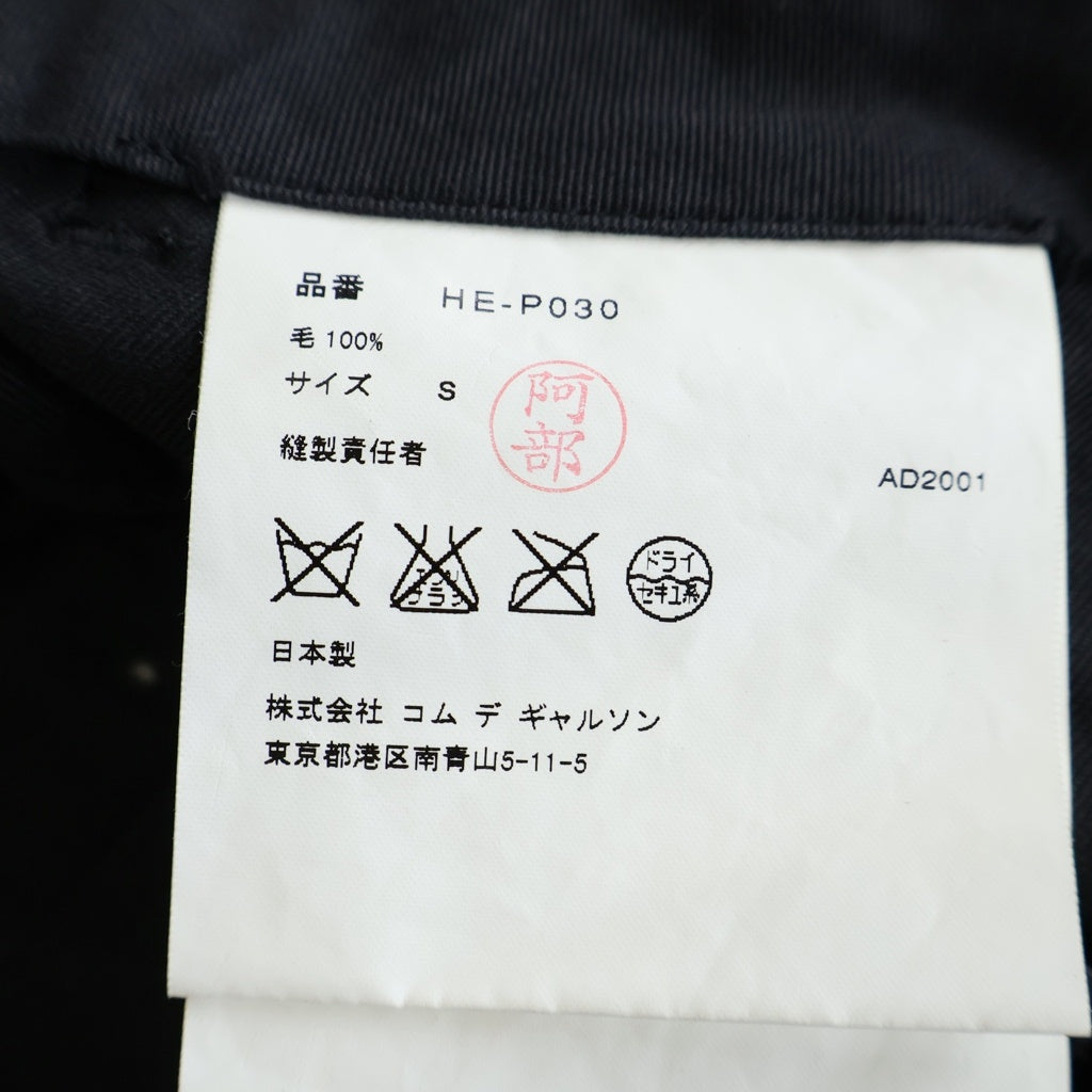 COMME des GARCONS HOMME(コムデギャルソンオム) 02SS 田中オム ストライプ柄 ジップアップ スラックスパンツ ブラック AD2001 HE-P030