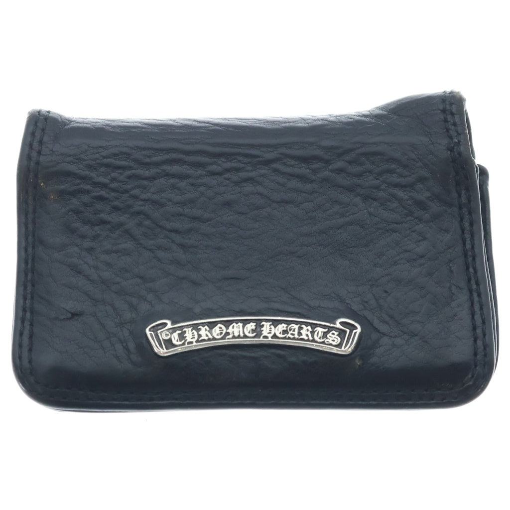 CHROME HEARTS(クロムハーツ) CARD CASE グロメット付きレザーカードケース ブラック/シルバー