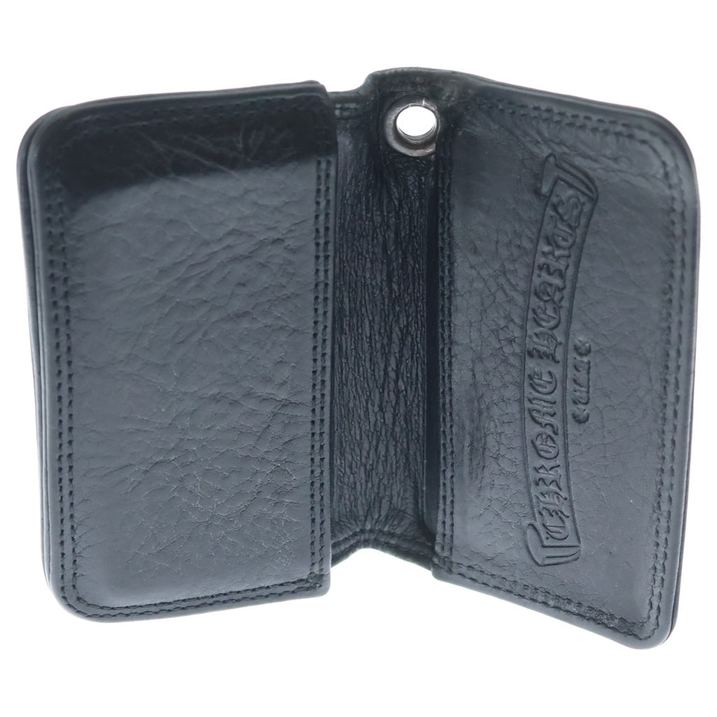 CHROME HEARTS(クロムハーツ) CARD CASE グロメット付きレザーカードケース ブラック/シルバー