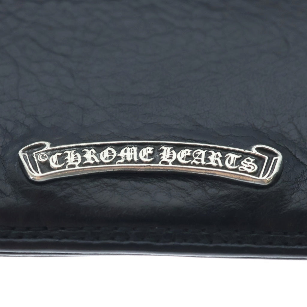 CHROME HEARTS(クロムハーツ) CARD CASE グロメット付きレザーカードケース ブラック/シルバー