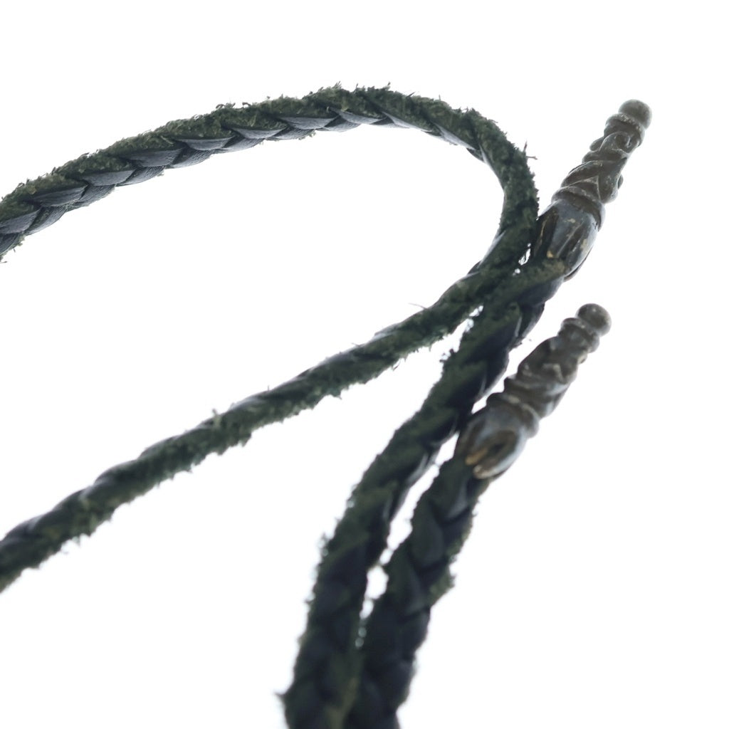 CHROME HEARTS(クロムハーツ) LEATHER BRAID SCROLL ネックレス レザーブレイドネックレス ブラック/シルバー