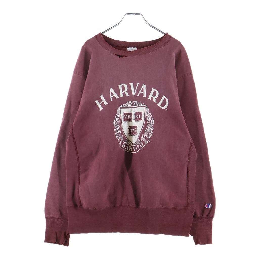 CHAMPION(チャンピオン) 90S VINTAGE REVERSE WEAVE HARVARD リバースウィーブ ハーバードフロントプリント クルーネックスウェットトレーナー レッド