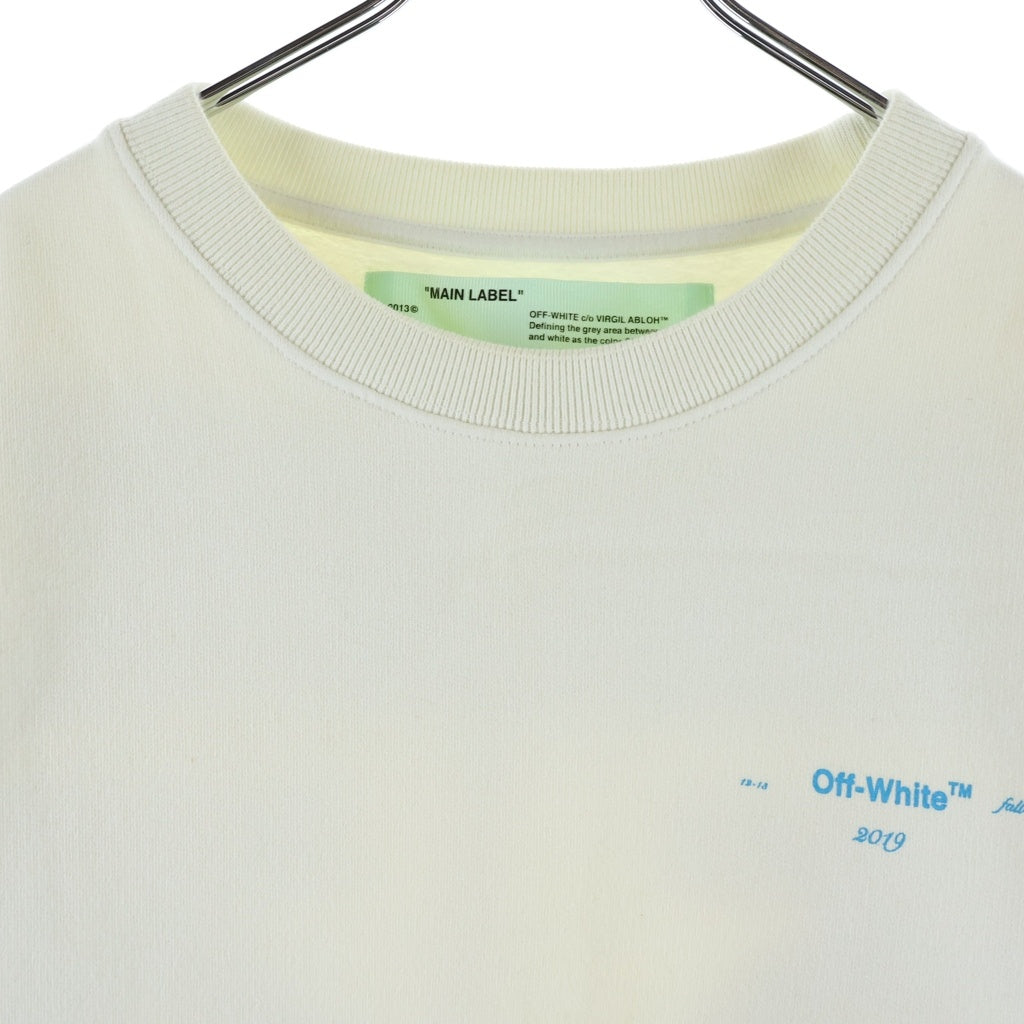 OFF-WHITE(オフホワイト) 19AW DIAG GRADIENT CREWNECK ダイアグ グラデーション クルーネック スウェットトレーナー ホワイト OMBA025F18192005