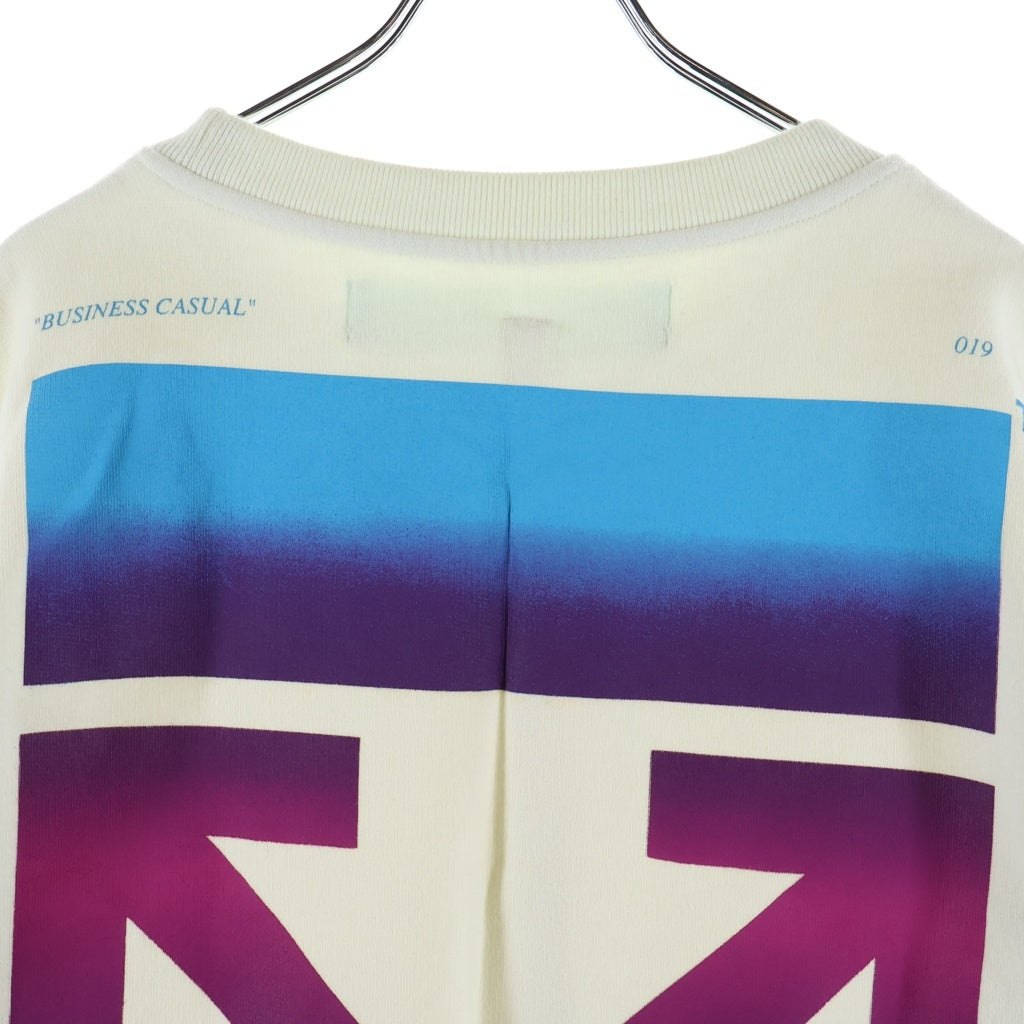 OFF-WHITE(オフホワイト) 19AW DIAG GRADIENT CREWNECK ダイアグ グラデーション クルーネック スウェットトレーナー ホワイト OMBA025F18192005