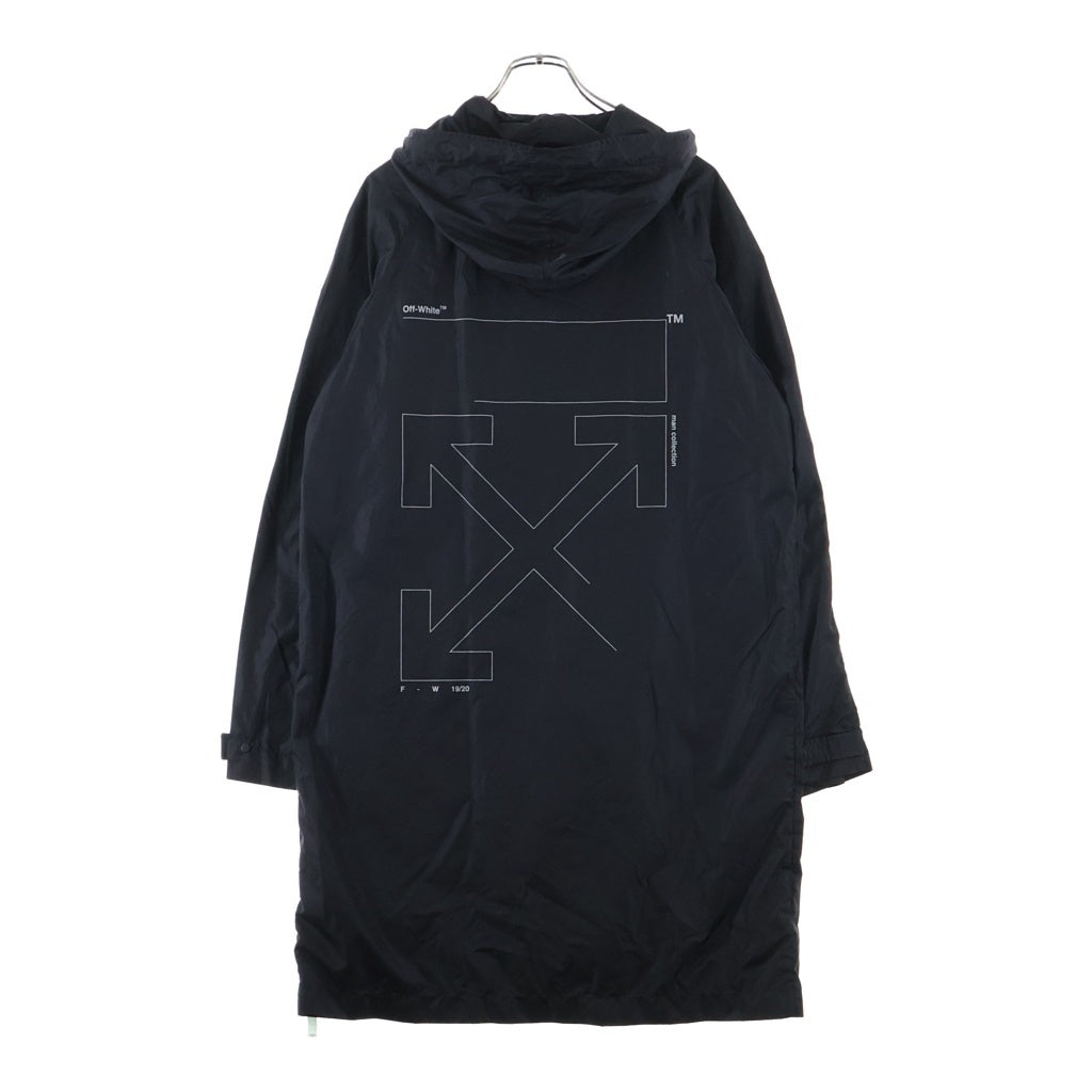 OFF-WHITE(オフホワイト) Unfinished Raincoat ジップアップ アンフィニッシュド レインコート ブラック OMEA171E19E06003