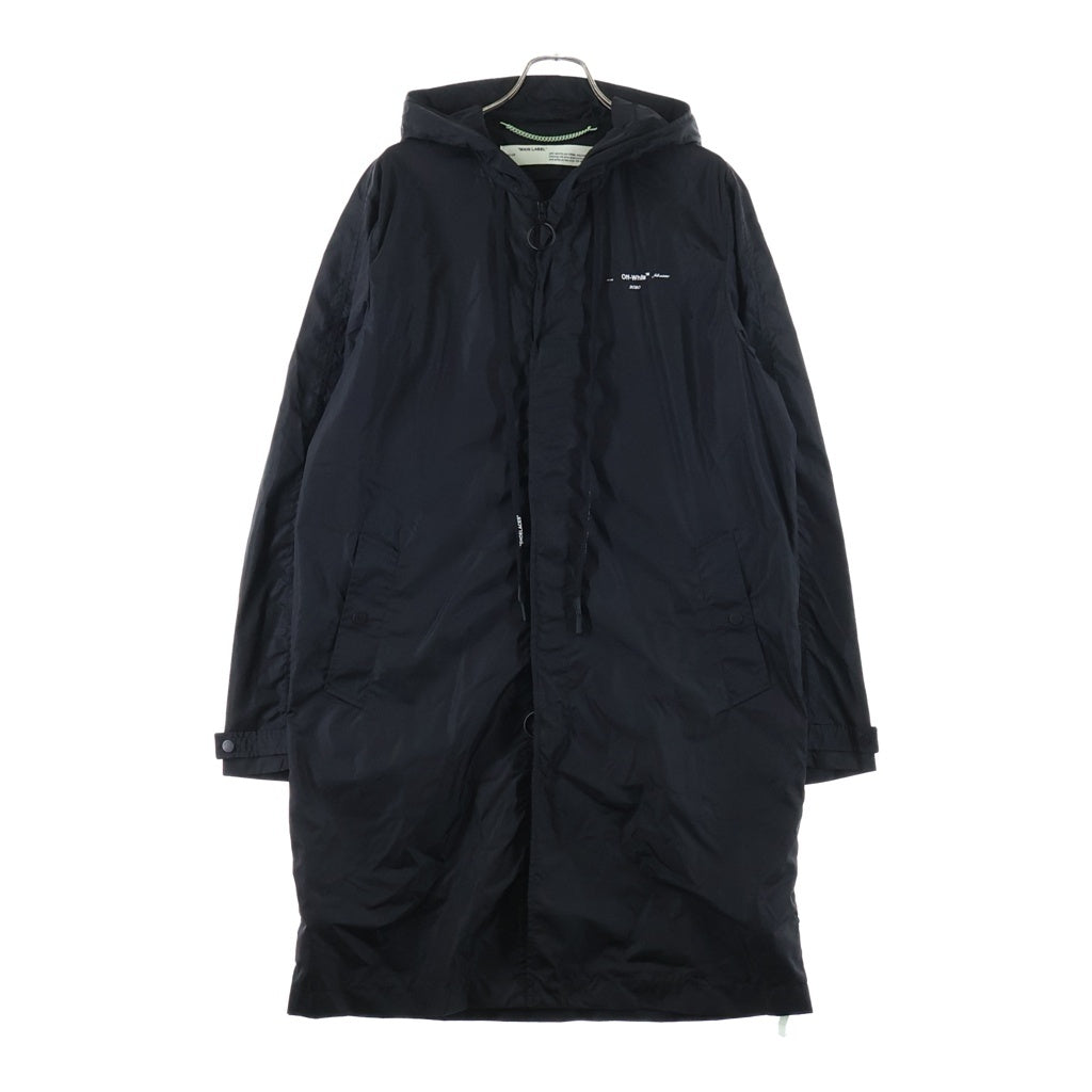 OFF-WHITE(オフホワイト) Unfinished Raincoat ジップアップ アンフィニッシュド レインコート ブラック OMEA171E19E06003