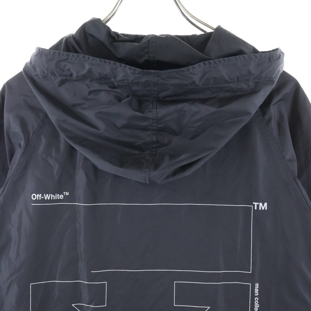 OFF-WHITE(オフホワイト) Unfinished Raincoat ジップアップ アンフィニッシュド レインコート ブラック OMEA171E19E06003
