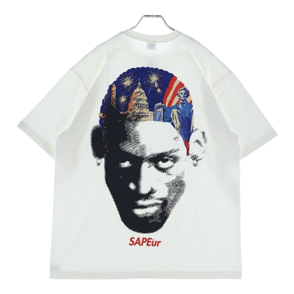 SAPEur(サプール) INDEPENDENCE DAY HEAD TEE インデペンデンス デイ ヘッド プリント 半袖Tシャツ カットソー ホワイト A0026-217