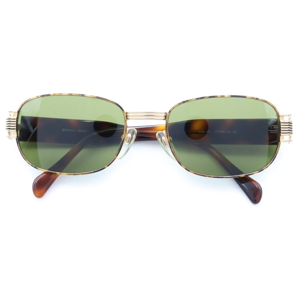 NO BRAND(ノーブランド) SENNA(セナ) SQUARE SUNGLASSES スクエアフレーム カラーサングラス アイウェア 眼鏡 ブラウン/ゴールド 2060