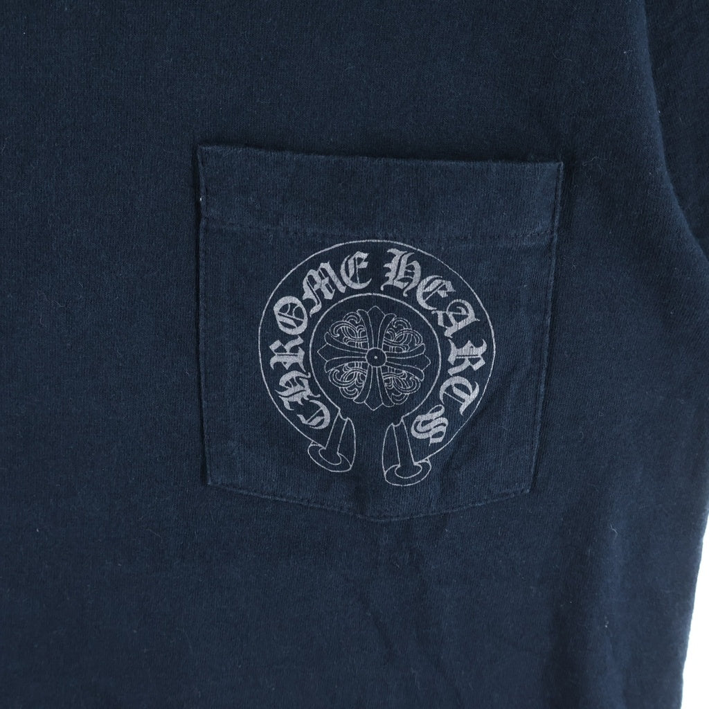 CHROME HEARTS(クロムハーツ) OLD S/S オールド バックセメタリークロスプリント ワンポケット 半袖Tシャツ カットソー ネイビー