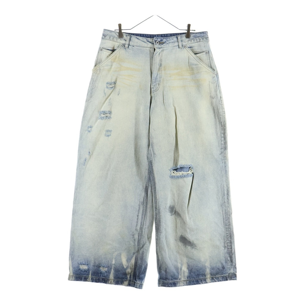 FR(13)NDS(フレンズ) BUGGY DENIM ダメージ加工 ジップフライ バギーデニムパンツ インディゴブルー 250913-1-RF