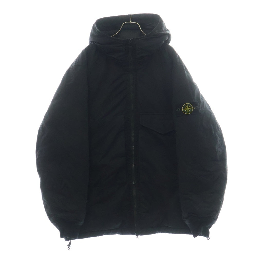 STONE ISLAND(ストーンアイランド) 22AW TWILL DOWN JACKET ツイル フーディー ダウンジャケット ショルダーワッペン ブラック 771541421