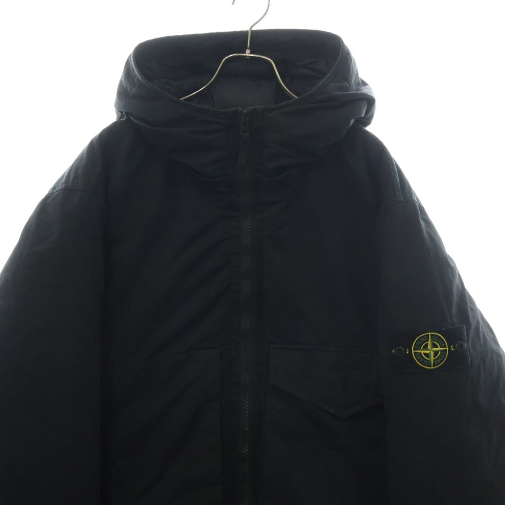 STONE ISLAND(ストーンアイランド) 22AW TWILL DOWN JACKET ツイル フーディー ダウンジャケット ショルダーワッペン ブラック 771541421