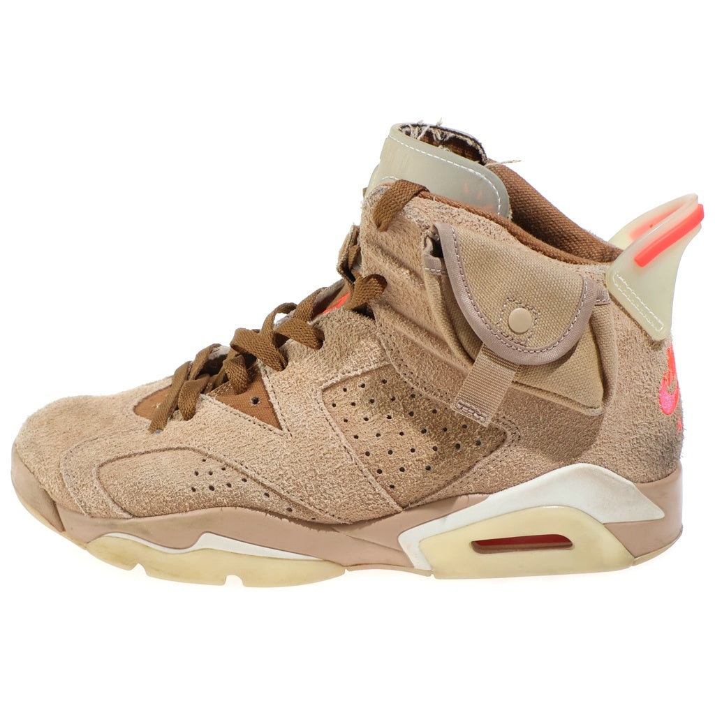 NIKE(ナイキ) ×TRAVIS SCOTT AIR JORDAN 6 RETRO SP BRITISH KAHKI トラヴィススコット エアジョーダン6 ハイカットスニーカー US9.5/27.5cm DH0690-200