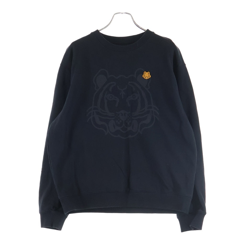 KENZO(ケンゾー) K-TIGER SWETSHIRTS タイガーロゴワッペン クルーネック 長袖スウェット トレーナー ブラック FB65SW0054MO