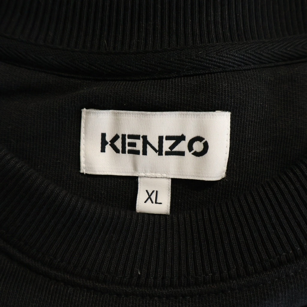 KENZO(ケンゾー) K-TIGER SWETSHIRTS タイガーロゴワッペン クルーネック 長袖スウェット トレーナー ブラック FB65SW0054MO