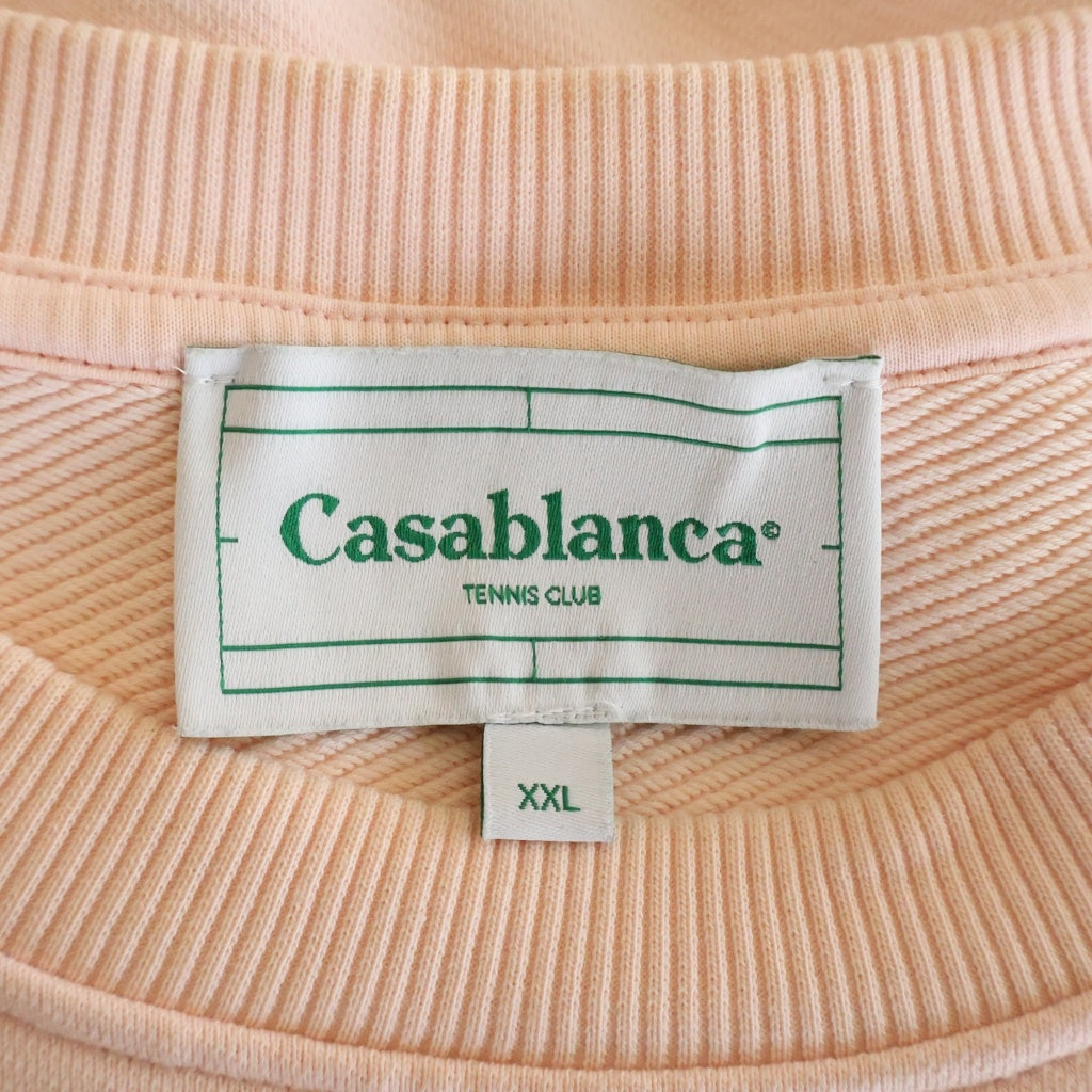 CASABLANCA(カサブランカ) LA Joueuse Sweatshirt テニスクラブ クルーネック 長袖スウェット トレーナー ピンク MF23-JTP-001-12