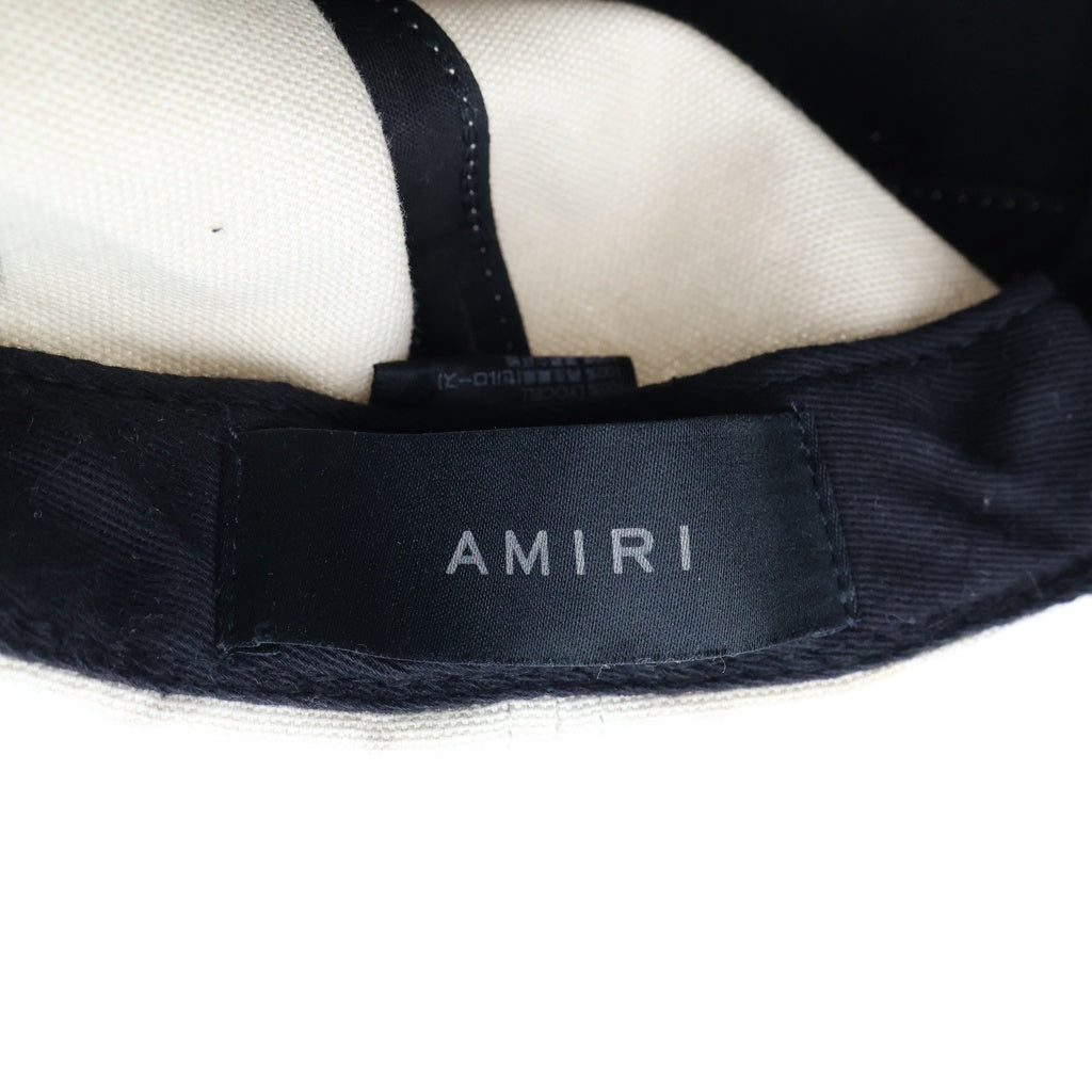 AMIRI(アミリ) MA FULL CANVAS HAT ALABASTER CAP ロゴ刺繍 トラッカーキャップ アイボリー RN 150712
