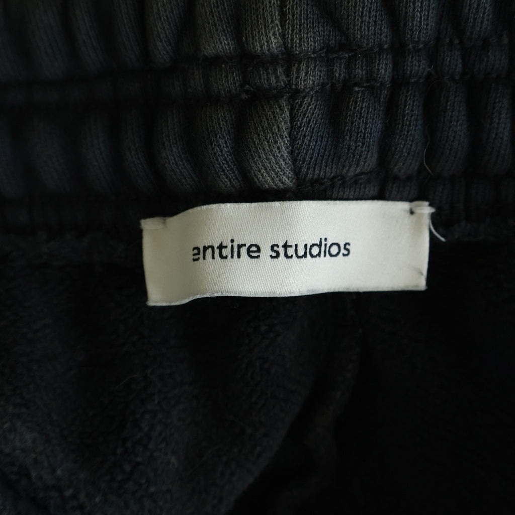 entire studios(エンタイア スタジオ) FULL SWEATPANT ウォッシュド加工 スウェットパンツ ブラック UNU-25-3014