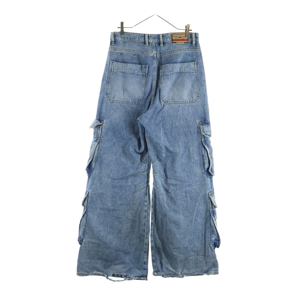 DIESEL(ディーゼル) D-SIRE-CARGO-D Dサイドカーゴデニムパンツ ワイドトラウザー インディゴ A13317