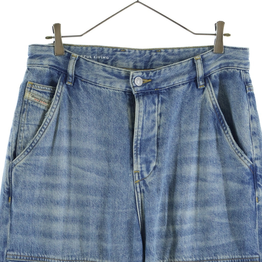 DIESEL(ディーゼル) D-SIRE-CARGO-D Dサイドカーゴデニムパンツ ワイドトラウザー インディゴ A13317