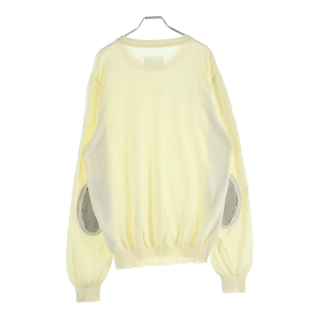 Maison Margiela(メゾンマルジェラ) 18SS エルボーパッチ クルーネック ニットセーター アイボリー S30HB0004 S16312