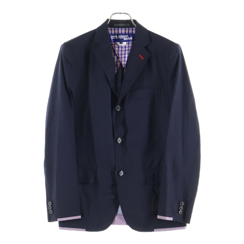 JUNYA WATANABE COMME des GARCONS(ジュンヤワタナベ コムデギャルソン) 13SS Lined Design Jacket ステッチラインデザイン ノッチドラペル 3B シングルテーラードジャケット ネイビー WK-J015