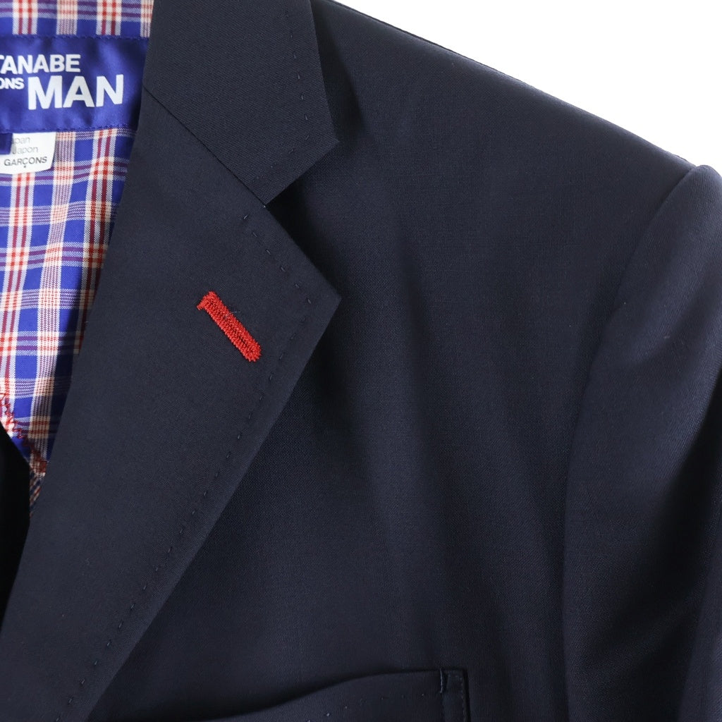 JUNYA WATANABE COMME des GARCONS(ジュンヤワタナベ コムデギャルソン) 13SS Lined Design Jacket ステッチラインデザイン ノッチドラペル 3B シングルテーラードジャケット ネイビー WK-J015