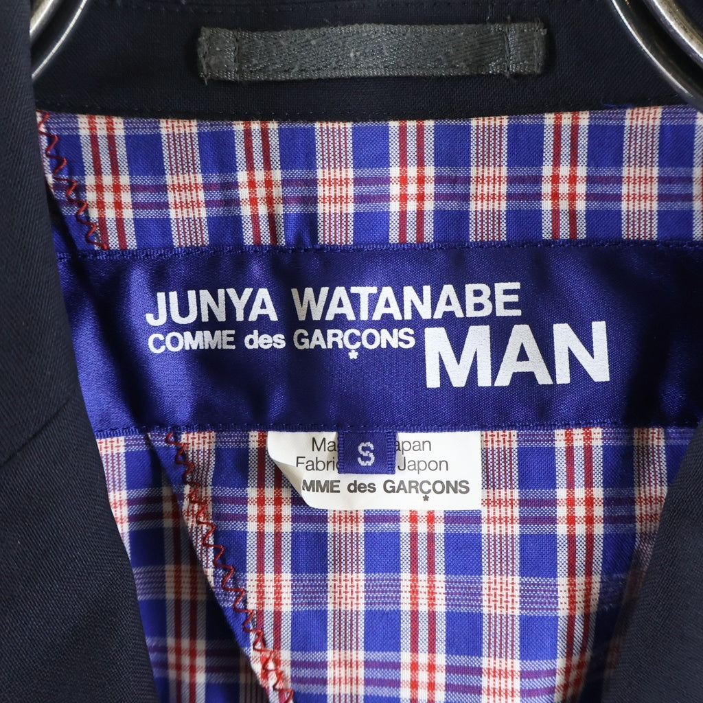 JUNYA WATANABE COMME des GARCONS(ジュンヤワタナベ コムデギャルソン) 13SS Lined Design Jacket ステッチラインデザイン ノッチドラペル 3B シングルテーラードジャケット ネイビー WK-J015