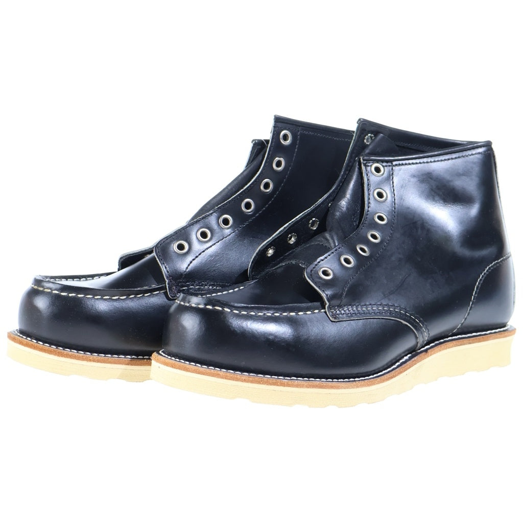 RED WING(レッド ウイング) 90-00S 6inch CLASSIC MOC TOE 6インチ クラシック モック トゥ 刺繍羽タグ ハイカットブーツ シューズ ブラック 8179