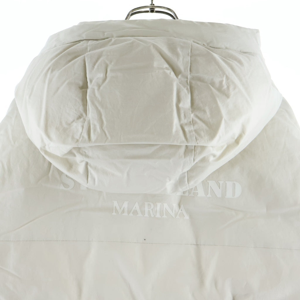 STONE ISLAND(ストーンアイランド) 23AW S.I.MARINA RUBBER WAX POPLIN DOWN ラバーワックス フーディー ポプリン ダウンジャケット アイボリー 7915424X2