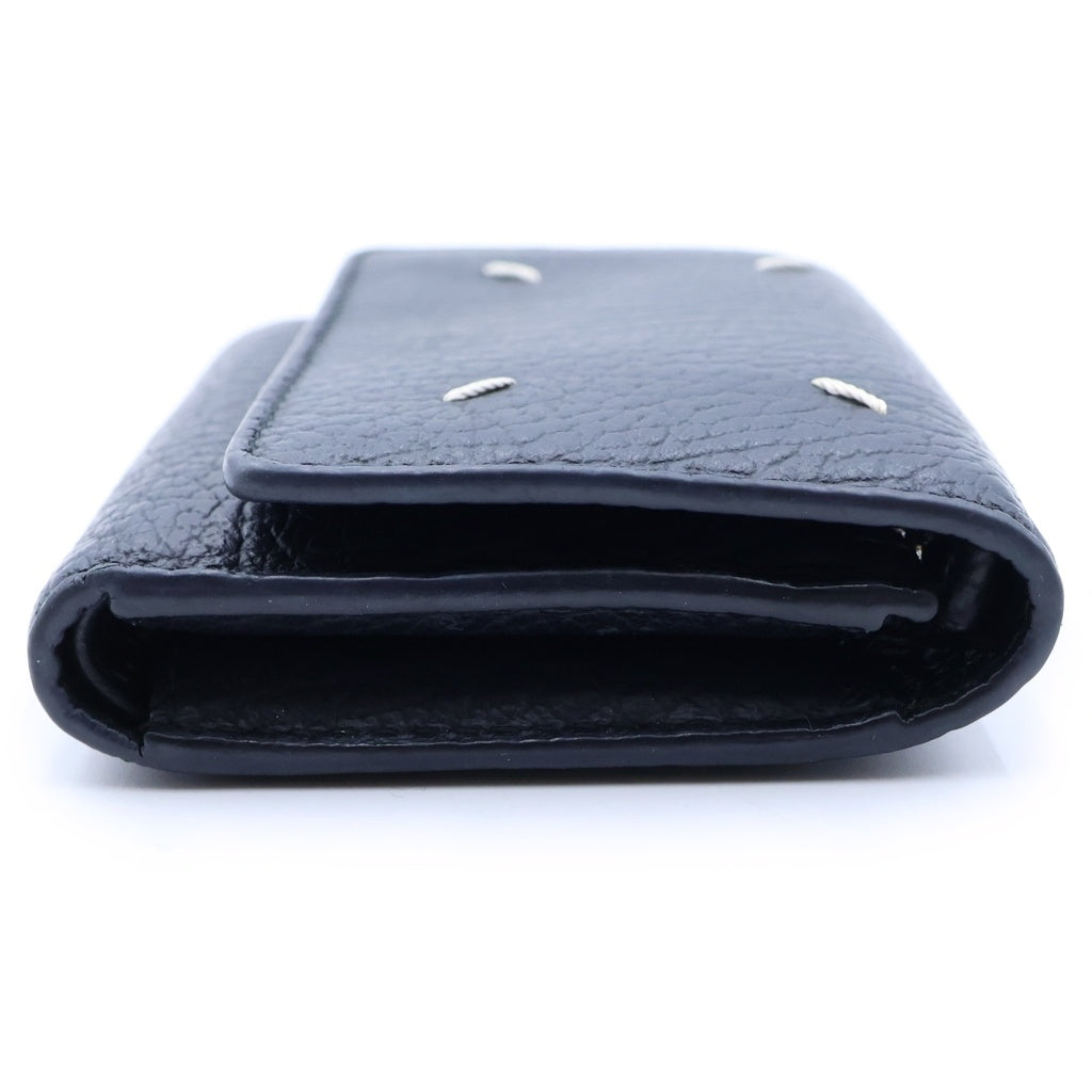 Maison Margiela(メゾンマルジェラ) 4ステッチ レザーコンパクトウォレット コインケース 三つ折り財布 ブラック SA3UI0010