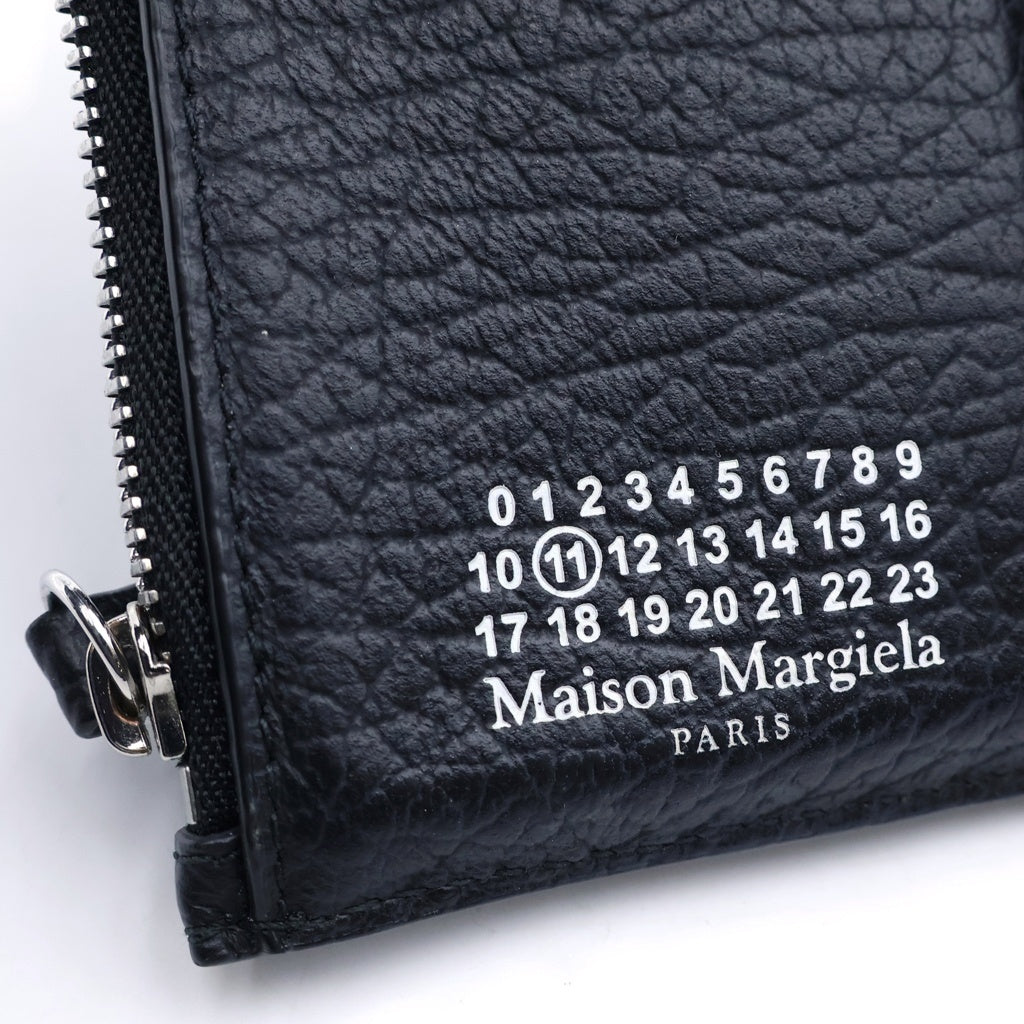Maison Margiela(メゾンマルジェラ) 4ステッチ レザーコンパクトウォレット コインケース 三つ折り財布 ブラック SA3UI0010