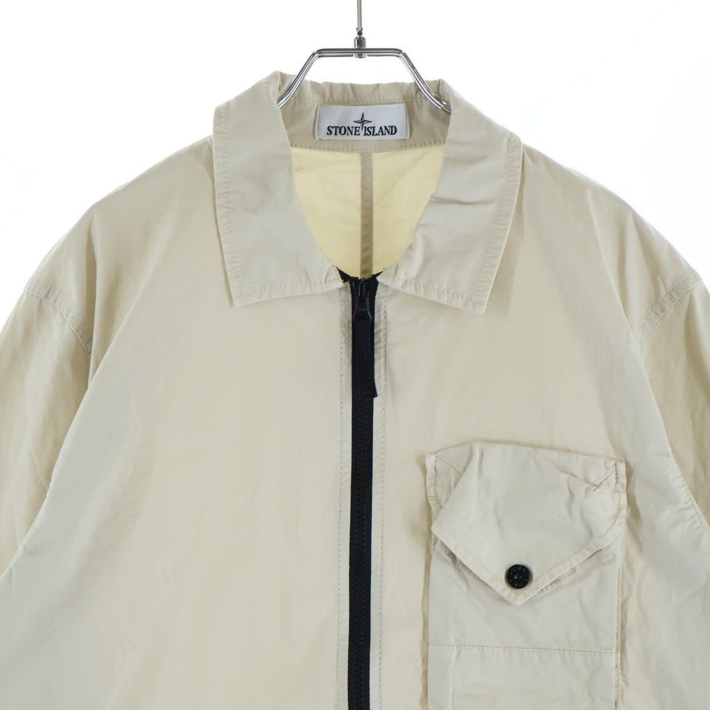 STONE ISLAND(ストーンアイランド) ロゴワッペン付き ジップアップ コットンジャケット アイボリー 791511010